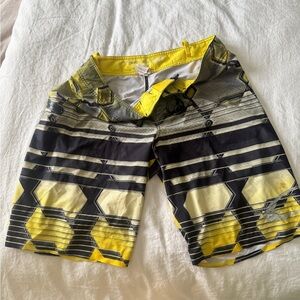 Oakley Yellow and Gray Ripstop Shorts